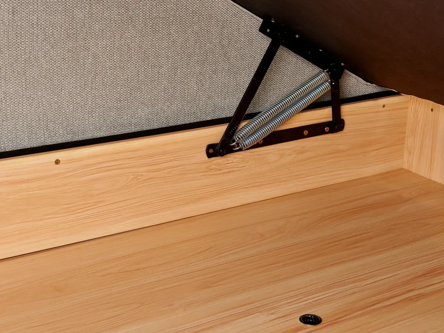 Divano letto angolare 3 posti INNVIK Tessuto Grigio chiaro con contenitore Lato destro