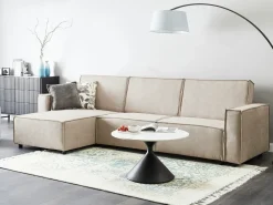 Divano letto angolare 3 posti ROMEDAL II Tessuto Beige Lato destro