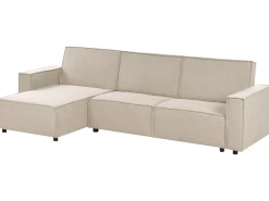 Divano letto angolare 3 posti ROMEDAL II Tessuto Beige Lato destro