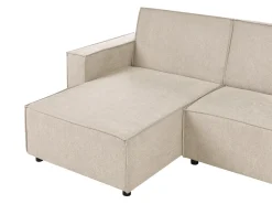 Divano letto angolare 3 posti ROMEDAL II Tessuto Beige Lato destro