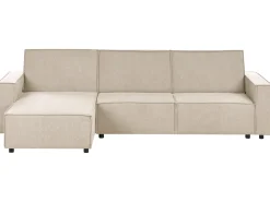 Divano letto angolare 3 posti ROMEDAL II Tessuto Beige Lato destro