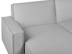 Divano letto angolare 3 posti ROMEDAL Tessuto Grigio chiaro Lato destro