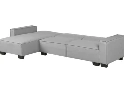 Divano letto angolare 3 posti ROMEDAL Tessuto Grigio chiaro Lato destro