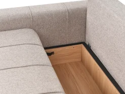 Divano letto angolare 3 posti INNVIK Tessuto Marrone chiaro con contenitore Lato Sinistro