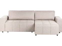 Divano letto angolare 3 posti INNVIK Tessuto Marrone chiaro con contenitore Lato Sinistro