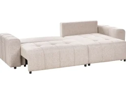Divano letto angolare 3 posti INNVIK Tessuto Marrone chiaro con contenitore Lato Sinistro