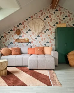 Divano letto angolare 3 posti INNVIK Tessuto Marrone chiaro con contenitore Lato Sinistro