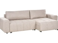 Divano letto angolare 3 posti INNVIK Tessuto Marrone chiaro con contenitore Lato Sinistro