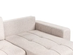 Divano letto angolare 3 posti INNVIK Tessuto Marrone chiaro con contenitore Lato Sinistro