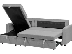 Divano letto angolare 3 posti NASSJO Lino sintetico Grigio Lato destro