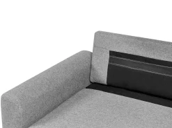 Divano letto angolare 3 posti NASSJO Lino sintetico Grigio Lato destro