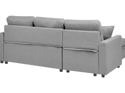 Divano letto angolare 3 posti NASSJO Lino sintetico Grigio Lato destro
