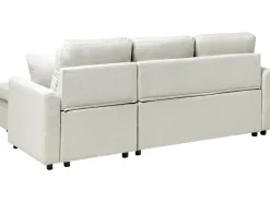 Divano letto angolare 3 posti NASSJO Lino sintetico Beige chiaro Lato Sinistro