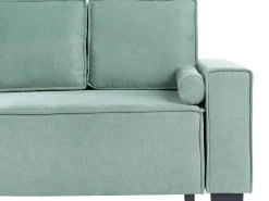 Divano letto angolare 3 posti EDANE Tessuto Verde chiaro con contenitore Lato destro
