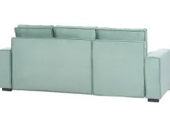 Divano letto angolare 3 posti EDANE Tessuto Verde chiaro con contenitore Lato destro