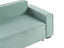 Divano letto angolare 3 posti EDANE Tessuto Verde chiaro con contenitore Lato destro