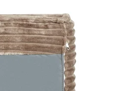 Divano letto angolare 3 posti ABACKA Velluto a coste Marrone chiaro con contenitore Lato destro