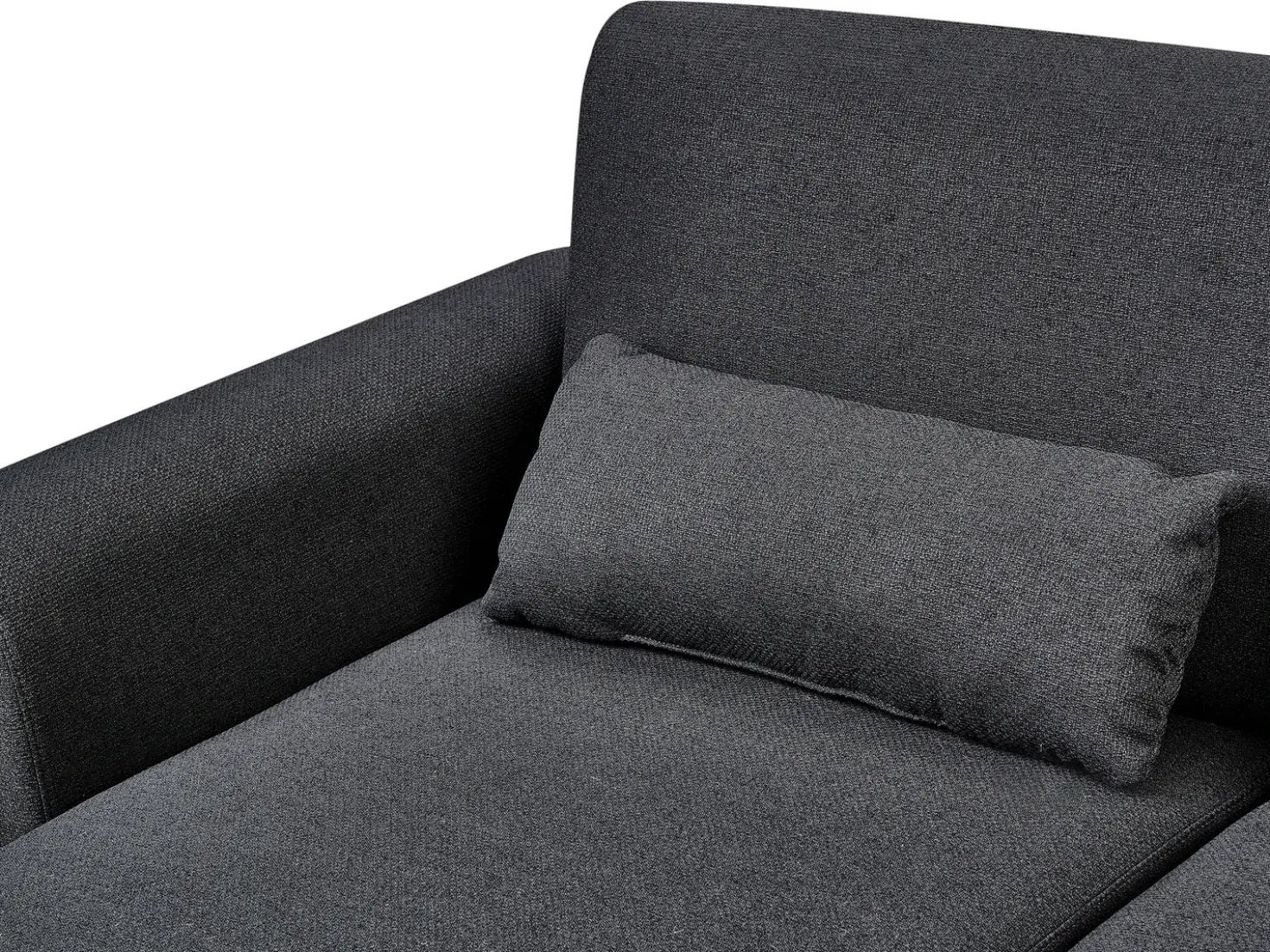 Divano letto angolare 3 posti OLLSTA Tessuto Nero Lato destro