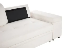 Divano letto angolare 3 posti HRISEY Bouclé Bianco con contenitore Lato destro