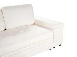 Divano letto angolare 3 posti HRISEY Bouclé Bianco con contenitore Lato destro