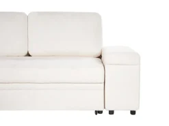 Divano letto angolare 3 posti HRISEY Bouclé Bianco con contenitore Lato destro