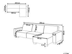 Divano letto angolare 3 posti ROMEDAL Tessuto Beige Lato Sinistro