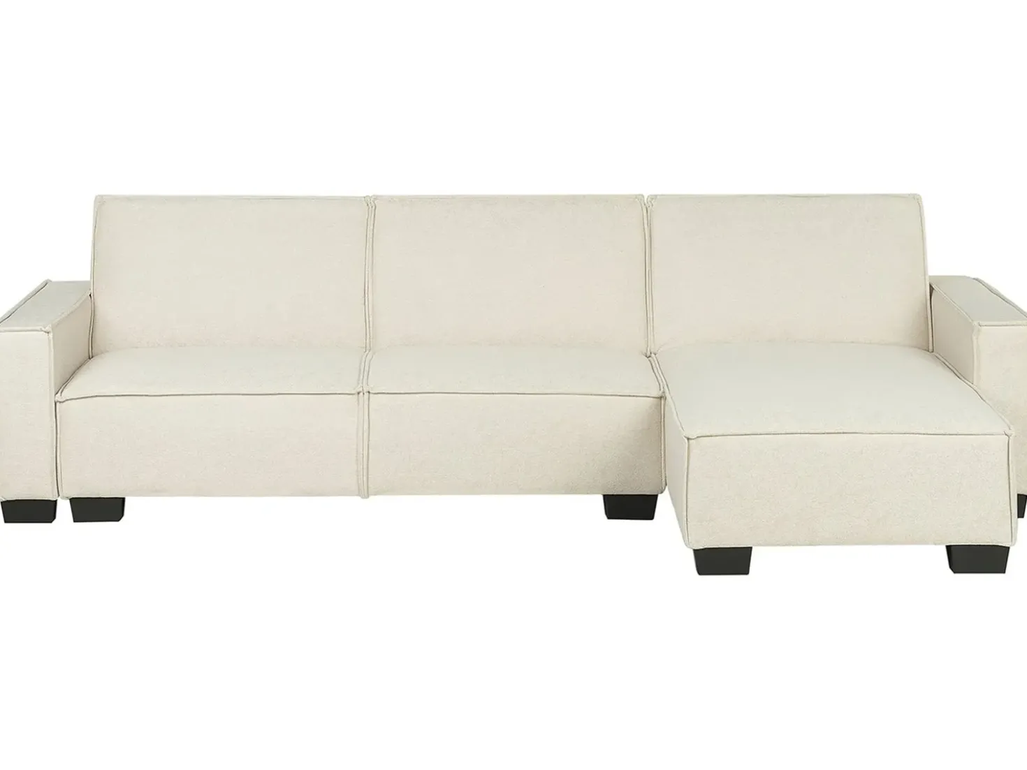 Divano letto angolare 3 posti ROMEDAL Tessuto Beige Lato Sinistro
