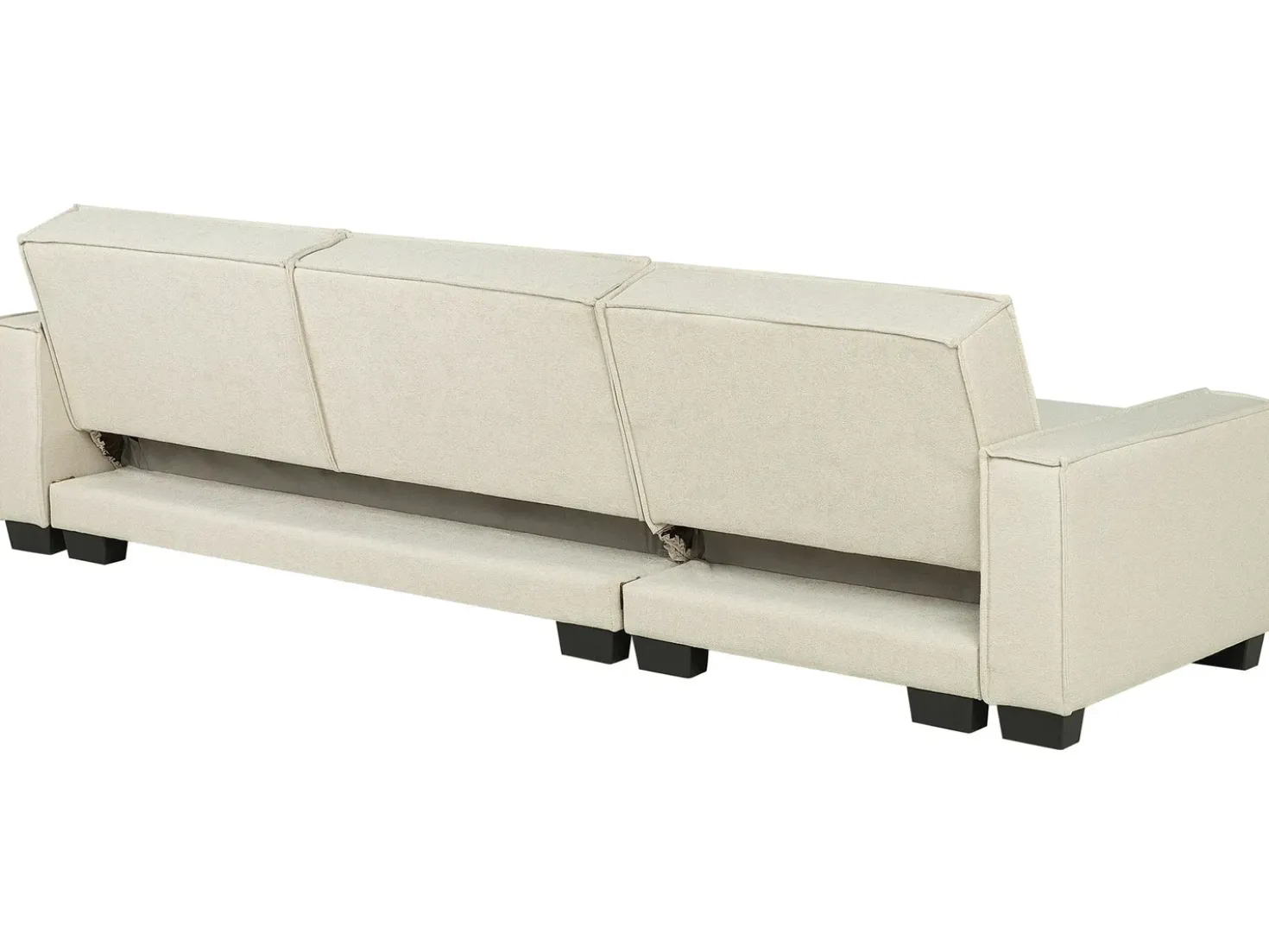 Divano letto angolare 3 posti ROMEDAL Tessuto Beige Lato Sinistro