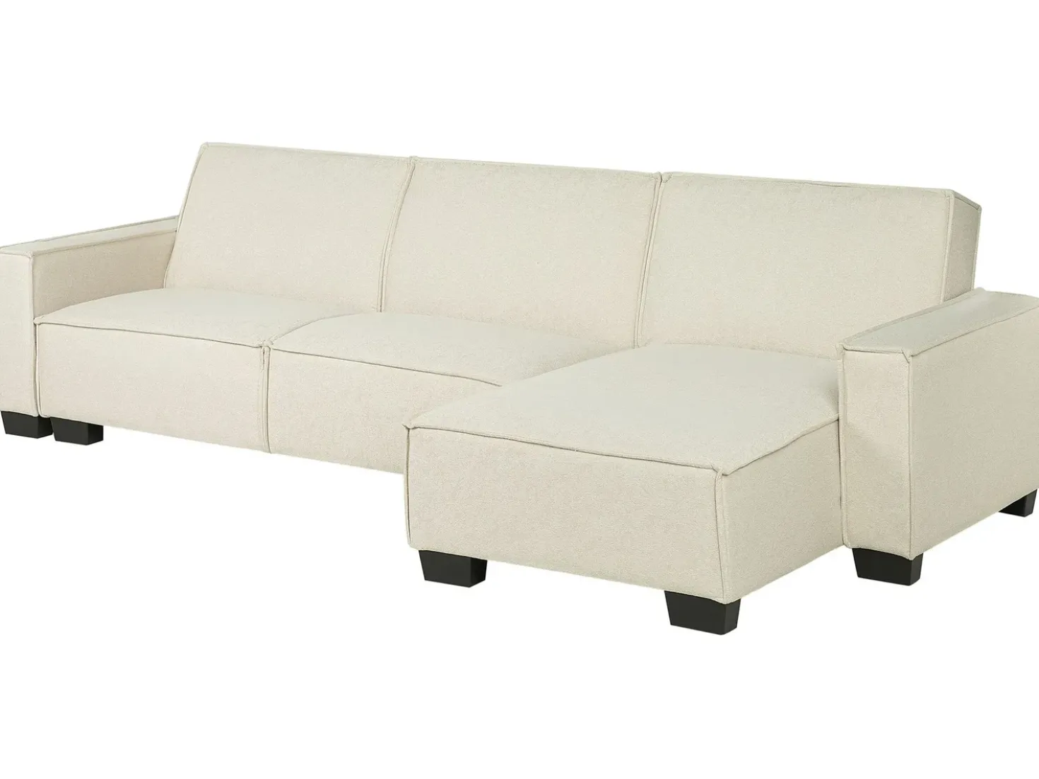 Divano letto angolare 3 posti ROMEDAL Tessuto Beige Lato Sinistro