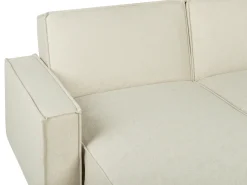 Divano letto angolare 3 posti ROMEDAL Tessuto Beige Lato destro