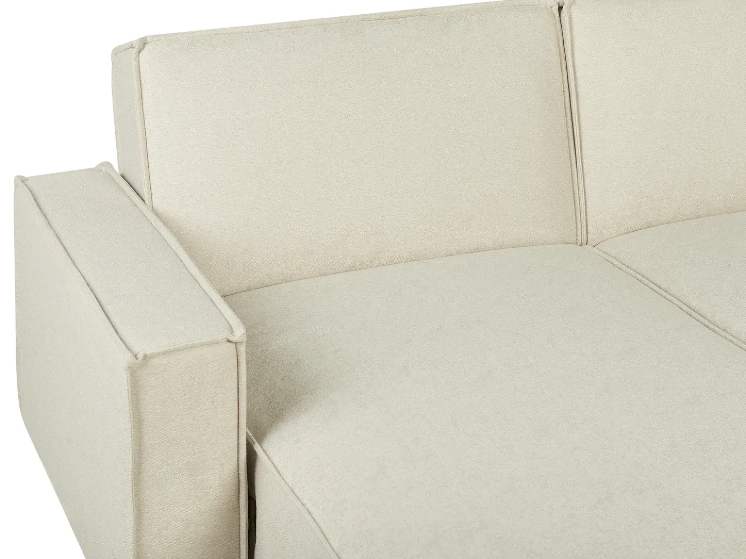 Divano letto angolare 3 posti ROMEDAL Tessuto Beige Lato destro