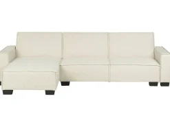 Divano letto angolare 3 posti ROMEDAL Tessuto Beige Lato destro