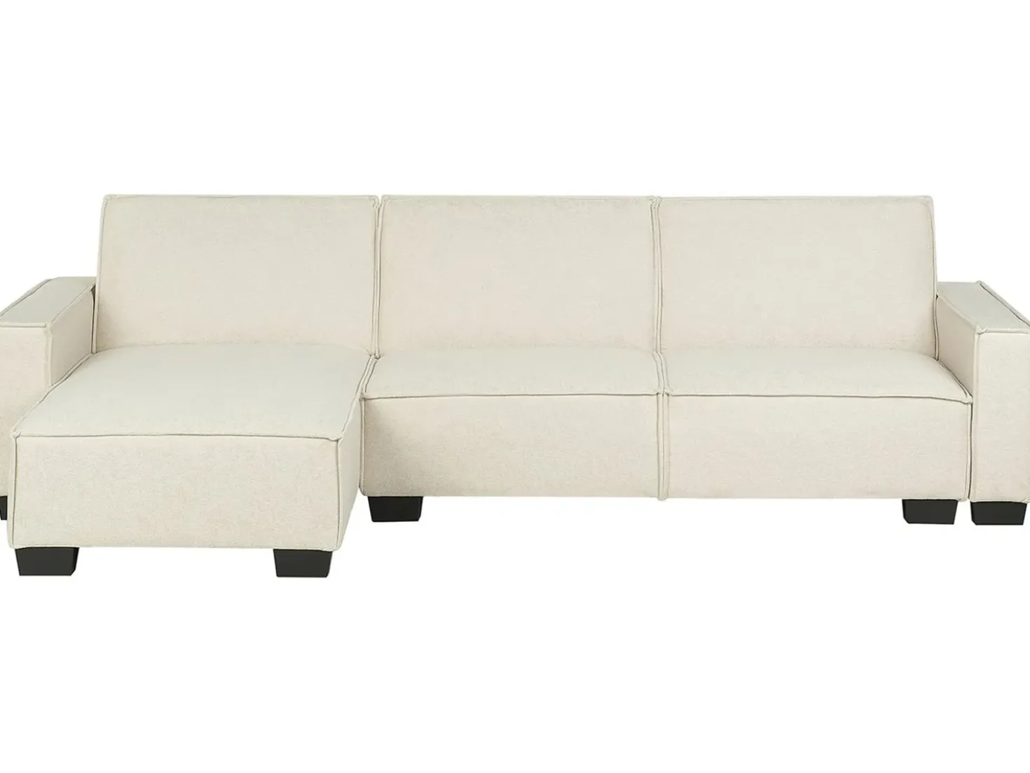 Divano letto angolare 3 posti ROMEDAL Tessuto Beige Lato destro