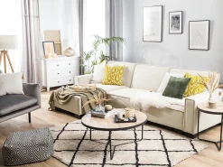 Divano letto angolare 3 posti ROMEDAL Tessuto Beige Lato destro