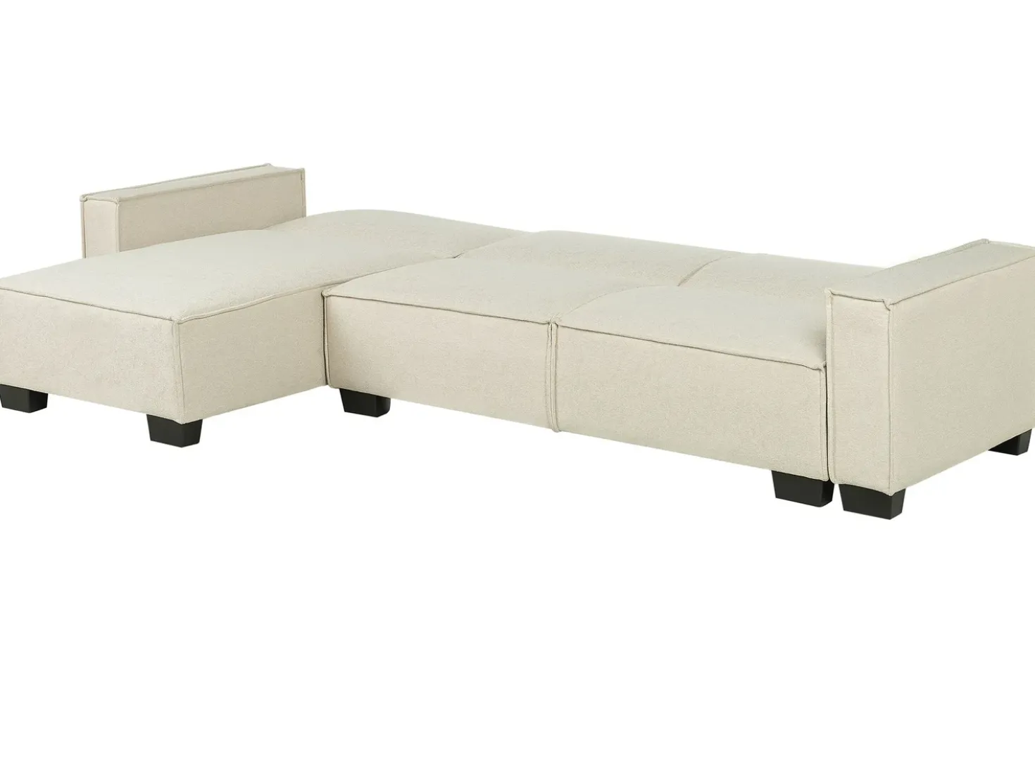 Divano letto angolare 3 posti ROMEDAL Tessuto Beige Lato destro