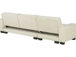 Divano letto angolare 3 posti ROMEDAL Tessuto Beige Lato destro