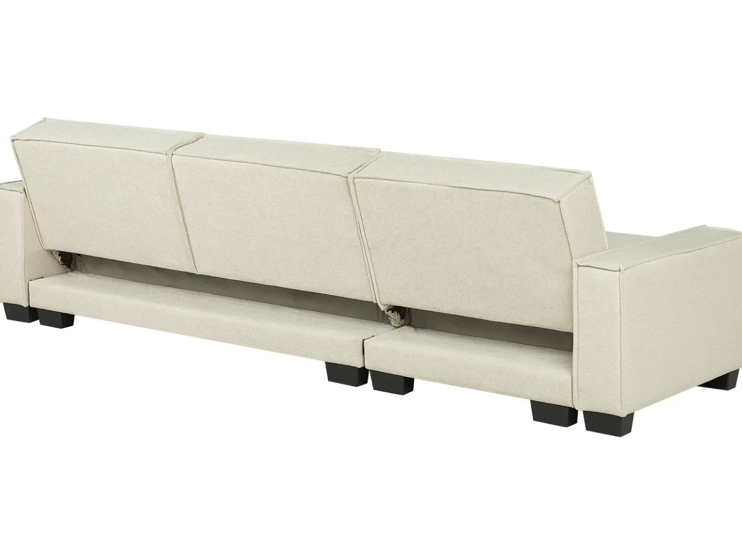Divano letto angolare 3 posti ROMEDAL Tessuto Beige Lato destro