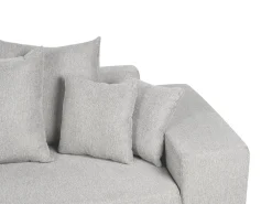 Divano letto angolare 3 posti LUSPA Tessuto Grigio chiaro con contenitore Lato destro