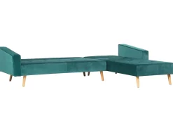 Divano letto angolare 4 posti VADSO Velluto Verde smeraldo Lato Sinistro