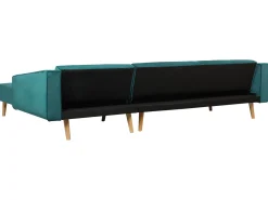 Divano letto angolare 4 posti VADSO Velluto Verde smeraldo Lato Sinistro