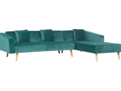 Divano letto angolare 4 posti VADSO Velluto Verde smeraldo Lato Sinistro