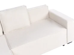 Divano letto angolare 3 posti EDANE Bouclé Bianco sporco con contenitore Lato destro