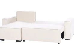 Divano letto angolare 3 posti EDANE Bouclé Bianco sporco con contenitore Lato destro