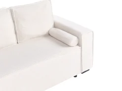 Divano letto angolare 3 posti EDANE Bouclé Bianco sporco con contenitore Lato destro