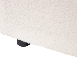 Divano letto angolare 3 posti HRISEY Bouclé Bianco con contenitore Lato Sinistro
