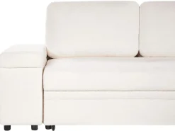 Divano letto angolare 3 posti HRISEY Bouclé Bianco con contenitore Lato Sinistro
