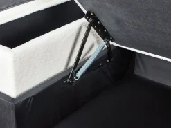 Divano letto angolare 3 posti HRISEY Bouclé Bianco con contenitore Lato Sinistro