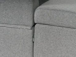 Divano letto angolare 3 posti HRISEY Lino sintetico Grigio con contenitore Lato destro