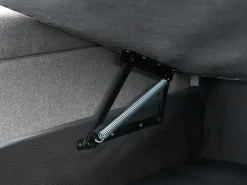 Divano letto angolare 3 posti HRISEY Lino sintetico Grigio con contenitore Lato destro