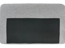 Divano letto angolare 3 posti HRISEY Lino sintetico Grigio con contenitore Lato destro